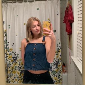 jean button down tank